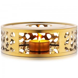 Stainless Steel Teapot Warmer Golden Flower