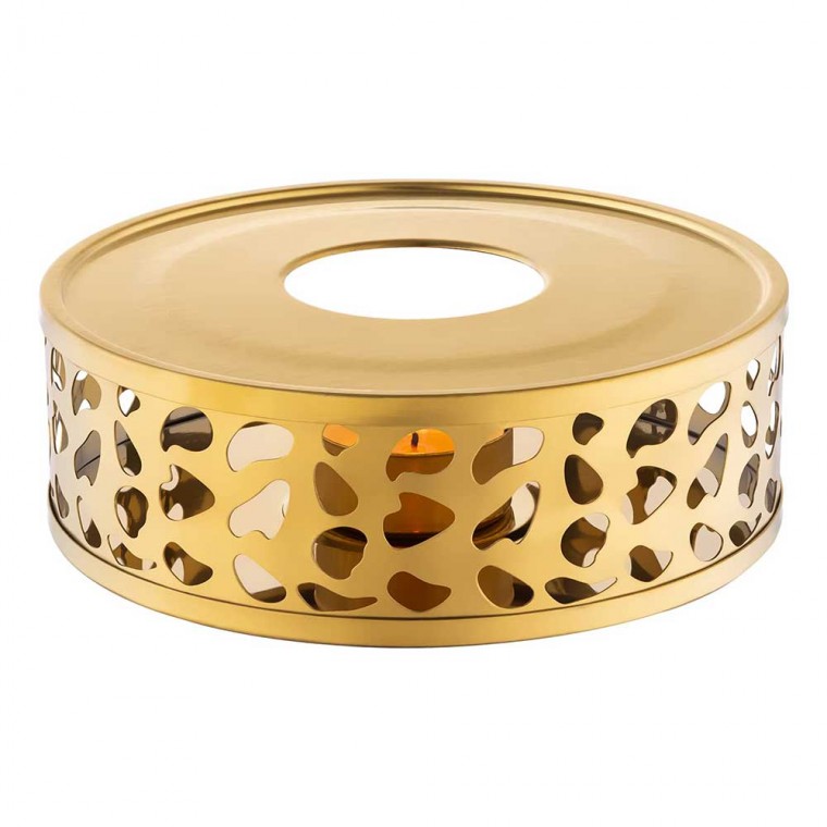 Stainless Steel Teapot Warmer Golden Flower