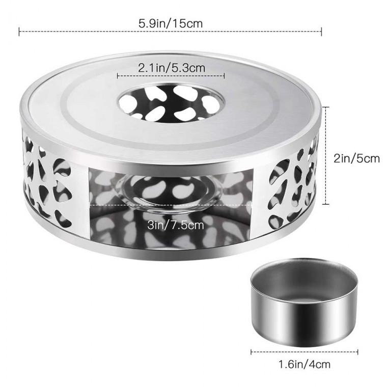 Stainless Steel Teapot Warmer Silver Flower