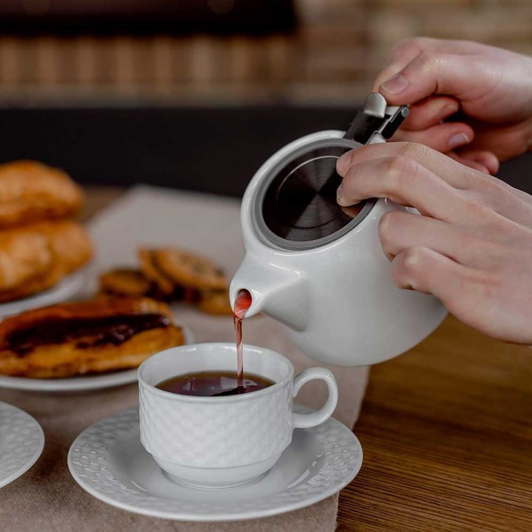 White Ceramic Teapot 500ml/17oz