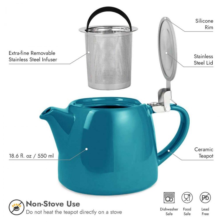 Ceramic Teapot Dark Blue 500ml/17oz