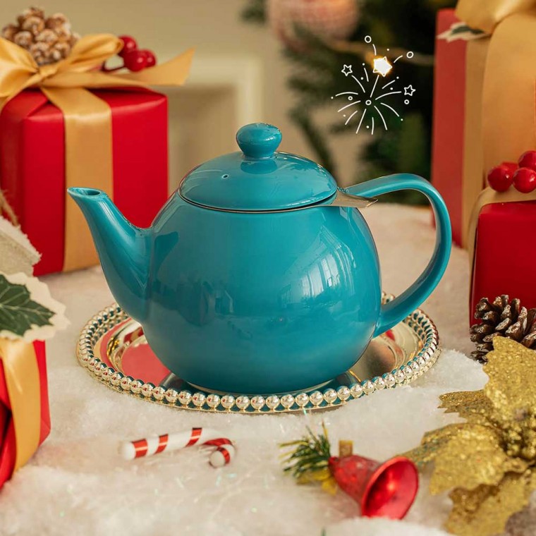 Porcelain Teapot With Removable Infuser Blue 800ml/27oz