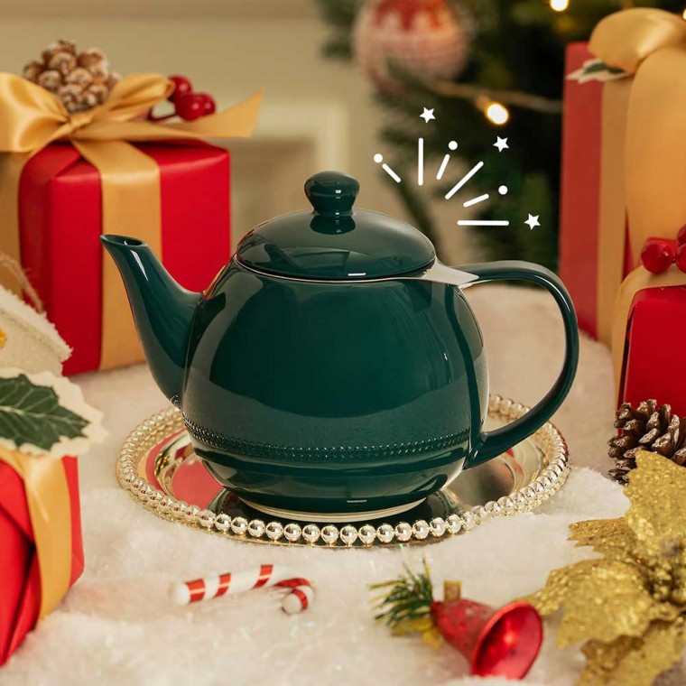 Porcelain Teapot With Removable Infuser Dark Green 800ml/27oz