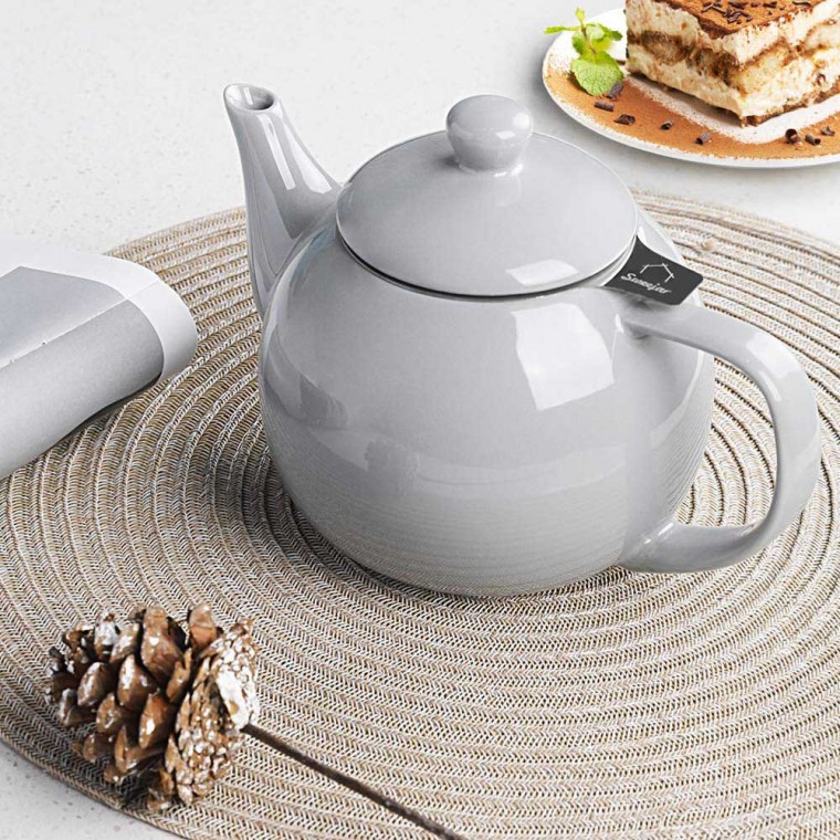 Porcelain Teapot With Removable Infuser Gray 800ml/27oz