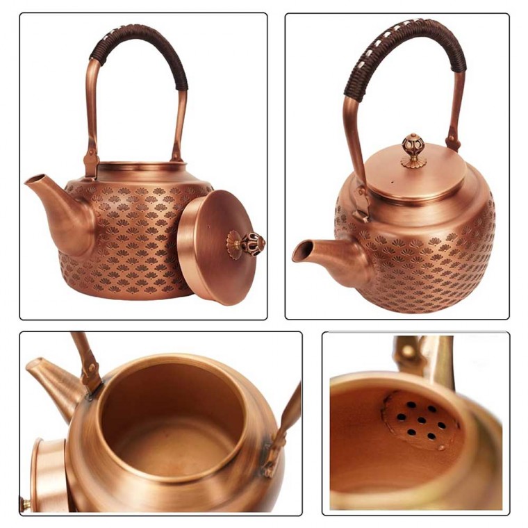 Copper Tea Kettle Leaf 1500ml/51oz
