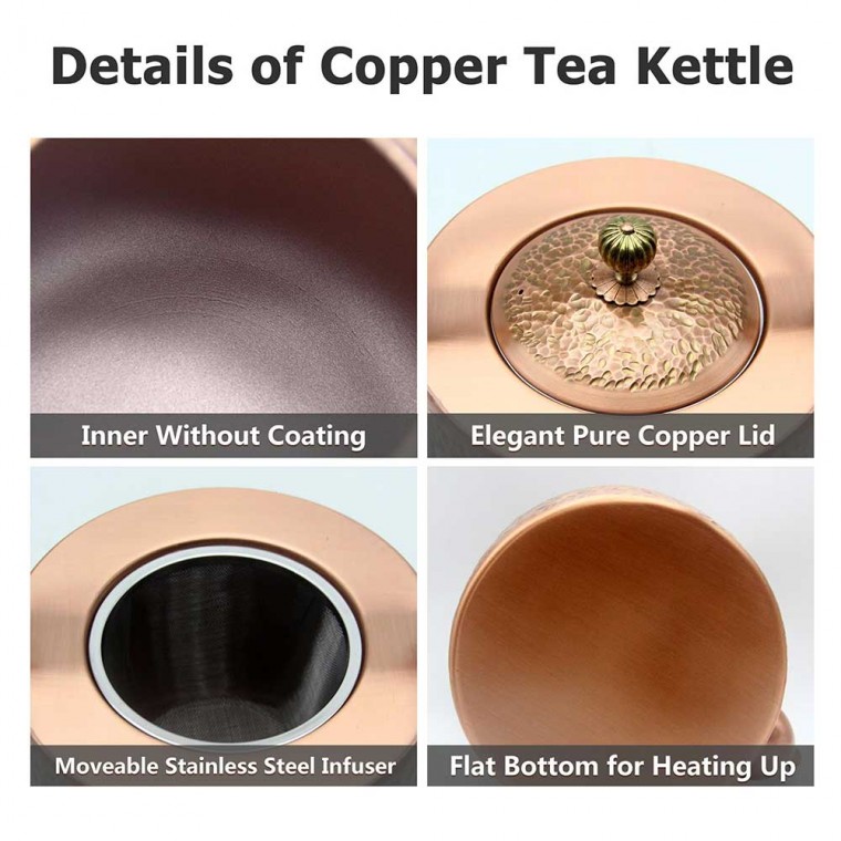 Copper Teapot With Infuser 2000ml/67oz
