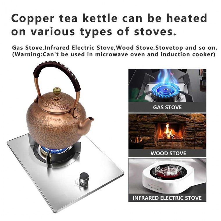 Copper Tea Kettle With Infuser 1500ml/51oz