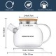 Glass Teapot Bamboo Lid 1000ml/34oz