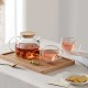 Glass Teapot Bamboo Lid 1000ml/34oz