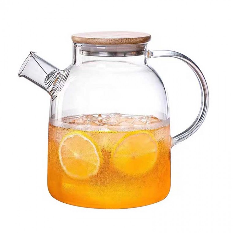 Glass Teapot Bamboo Lid 1600ml/54oz