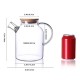 Glass Teapot Bamboo Lid 1600ml/54oz