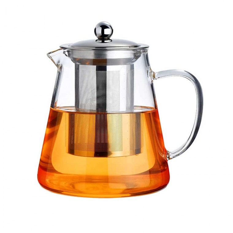 Glass Teapot With Infuser Round 1300ml/44oz
