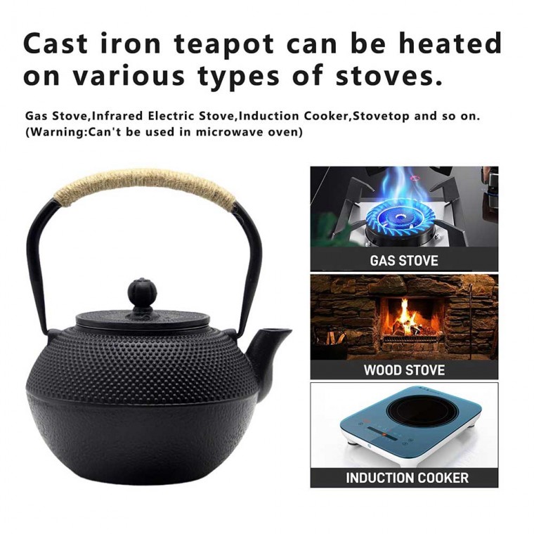 Cast Iron Teapot Set With Trivet 1200ml/40.6oz