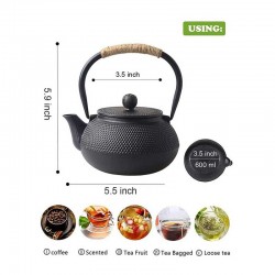 Cast Iron Teapot With Infuser For Loose Tea 600ml
